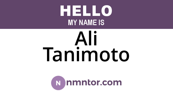 Ali Tanimoto