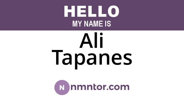Ali Tapanes