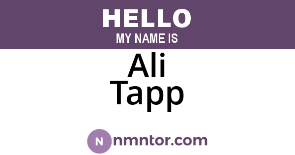 Ali Tapp