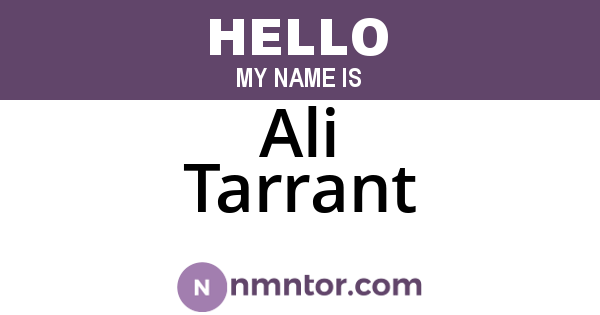 Ali Tarrant