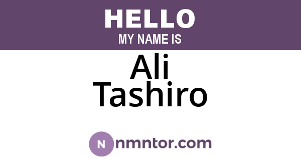 Ali Tashiro