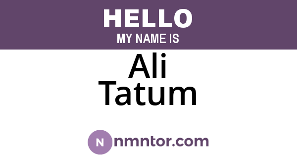Ali Tatum