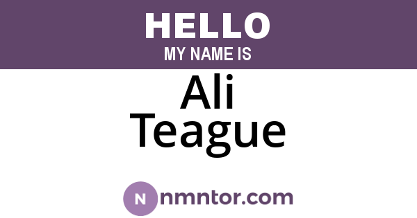 Ali Teague