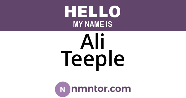 Ali Teeple