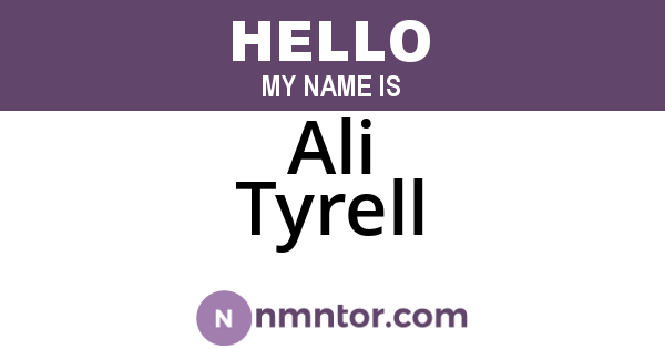 Ali Tyrell