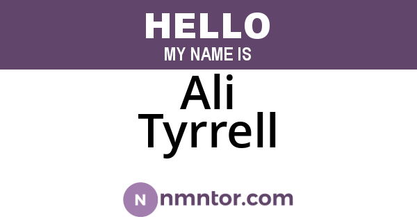 Ali Tyrrell