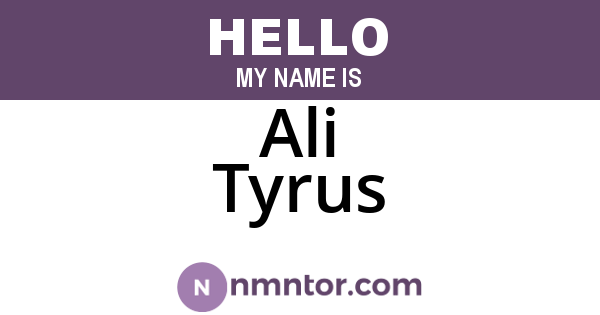 Ali Tyrus