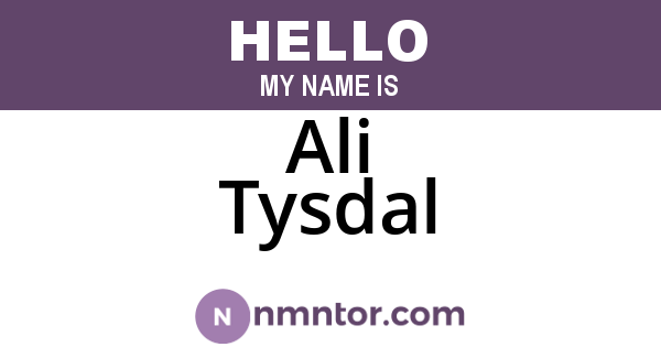Ali Tysdal