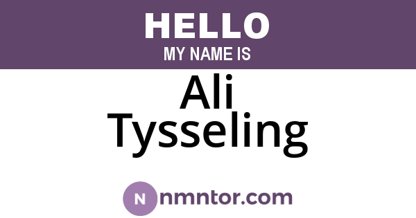 Ali Tysseling