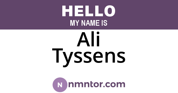 Ali Tyssens