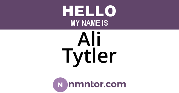 Ali Tytler