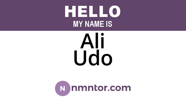 Ali Udo