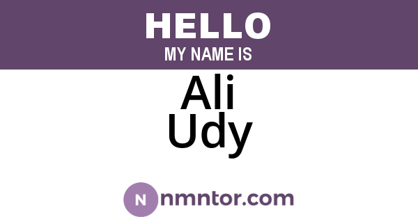 Ali Udy