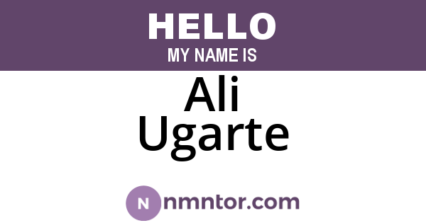 Ali Ugarte