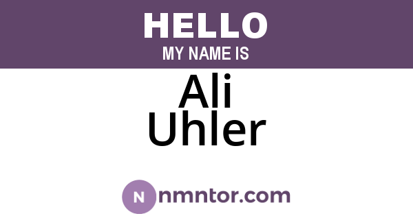 Ali Uhler