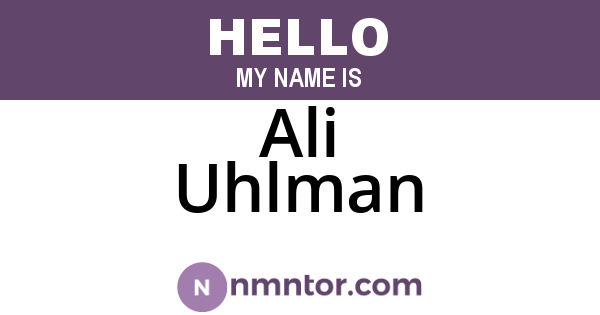 Ali Uhlman