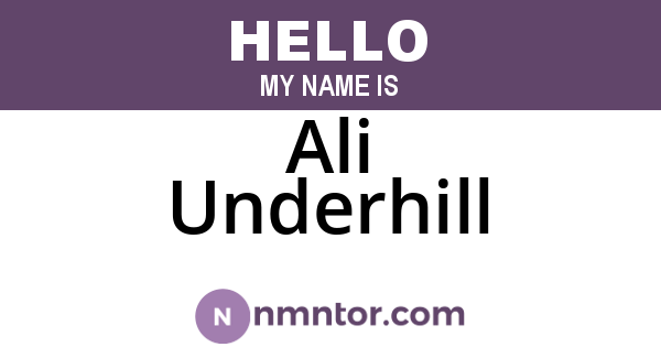 Ali Underhill