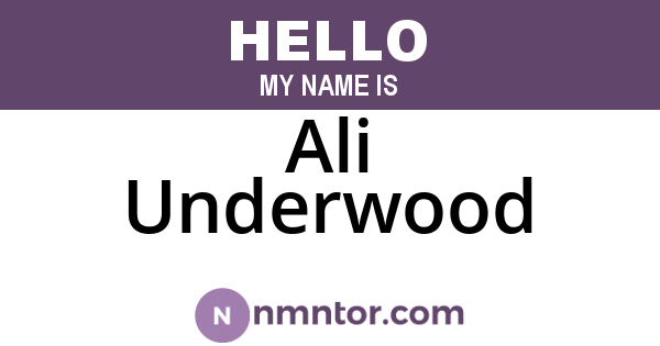 Ali Underwood