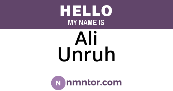 Ali Unruh