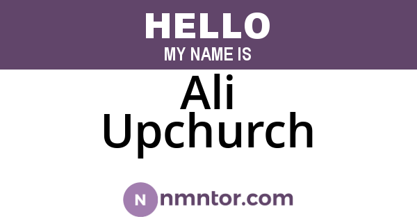 Ali Upchurch