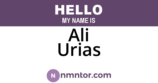 Ali Urias