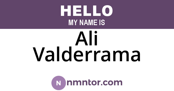 Ali Valderrama