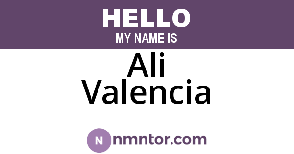 Ali Valencia