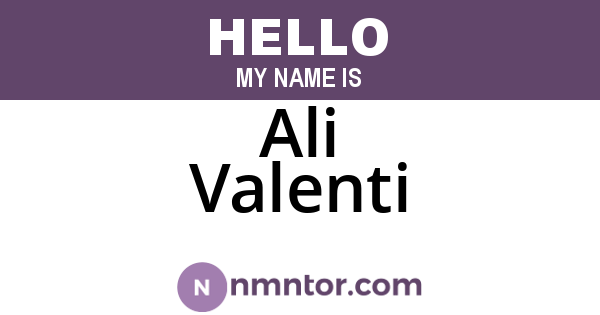 Ali Valenti