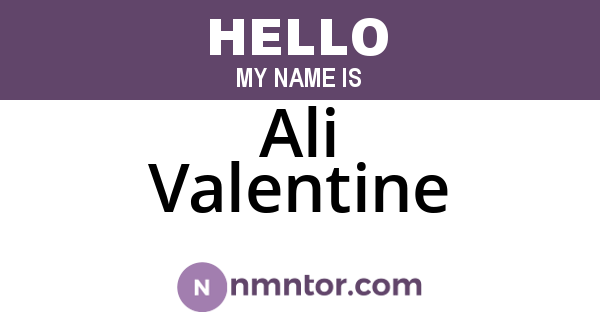 Ali Valentine
