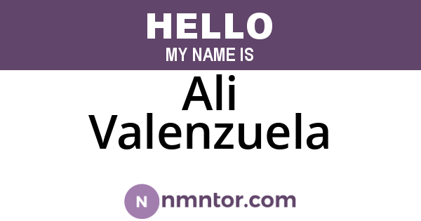 Ali Valenzuela