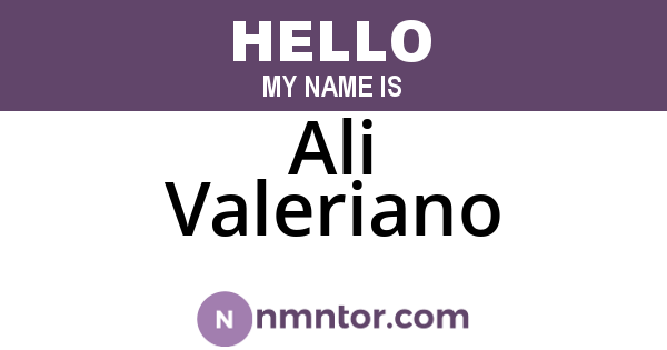 Ali Valeriano