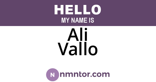 Ali Vallo
