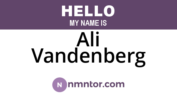 Ali Vandenberg