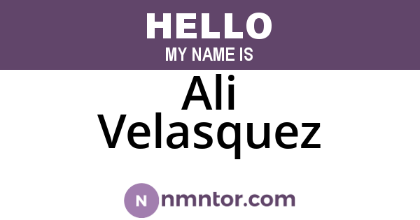 Ali Velasquez