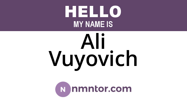 Ali Vuyovich