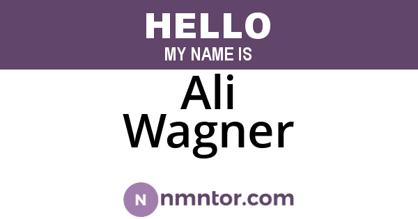 Ali Wagner