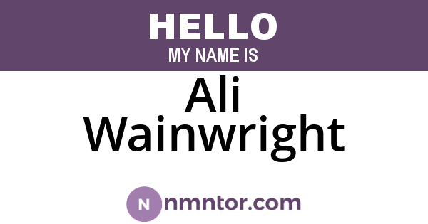 Ali Wainwright