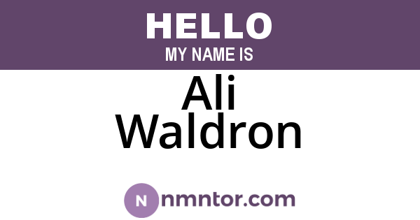Ali Waldron