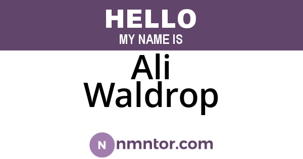 Ali Waldrop