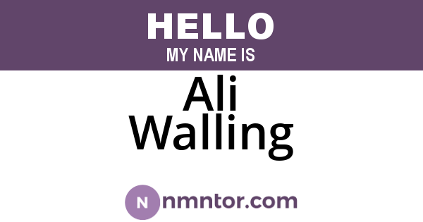 Ali Walling