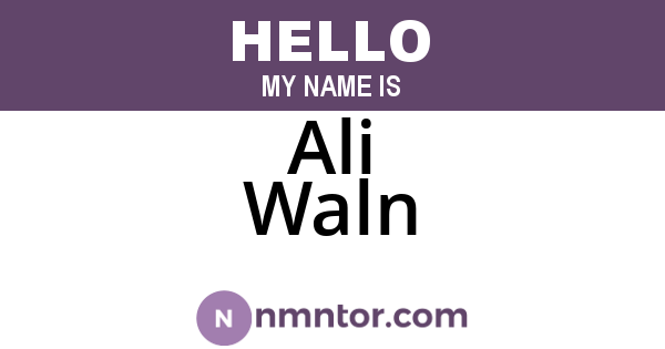 Ali Waln
