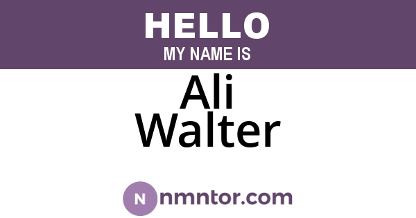 Ali Walter