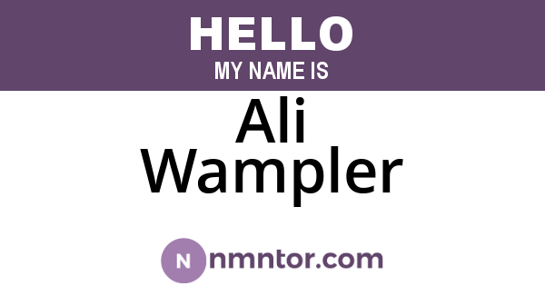 Ali Wampler