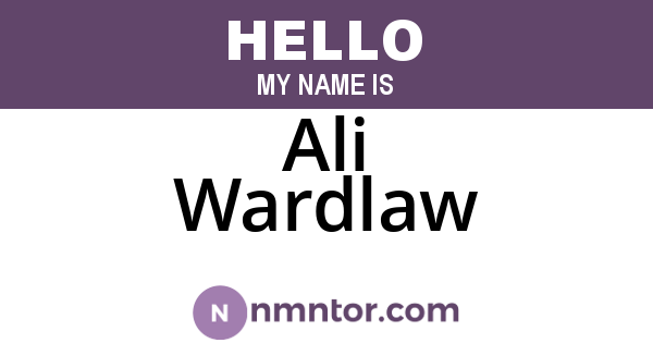 Ali Wardlaw