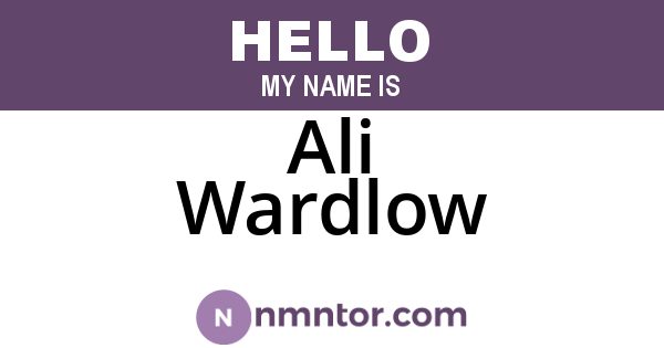 Ali Wardlow