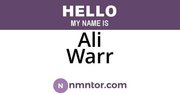 Ali Warr