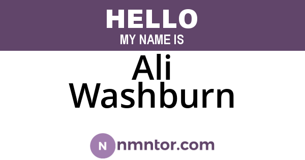 Ali Washburn