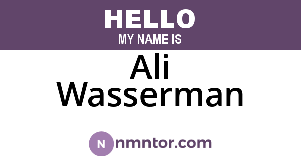 Ali Wasserman