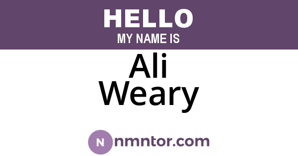 Ali Weary