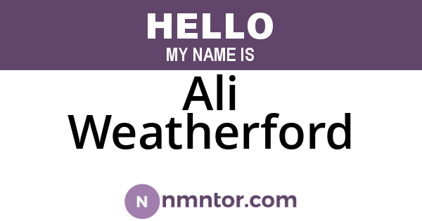 Ali Weatherford